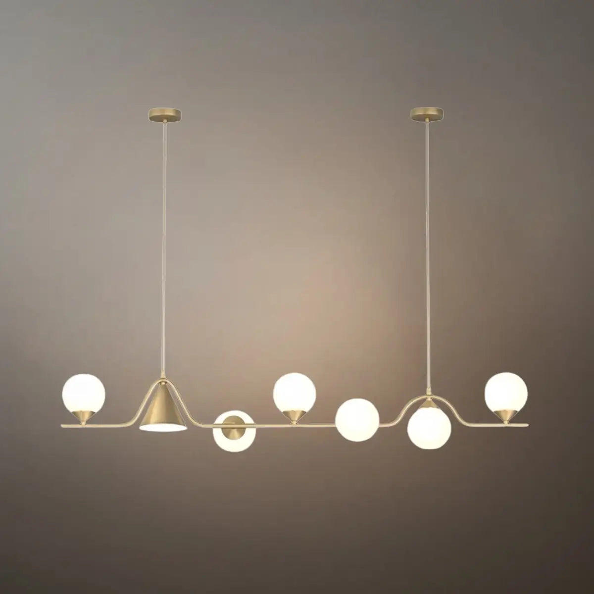 Modern Nordic Pendant Light — Brass & Glass Gold White