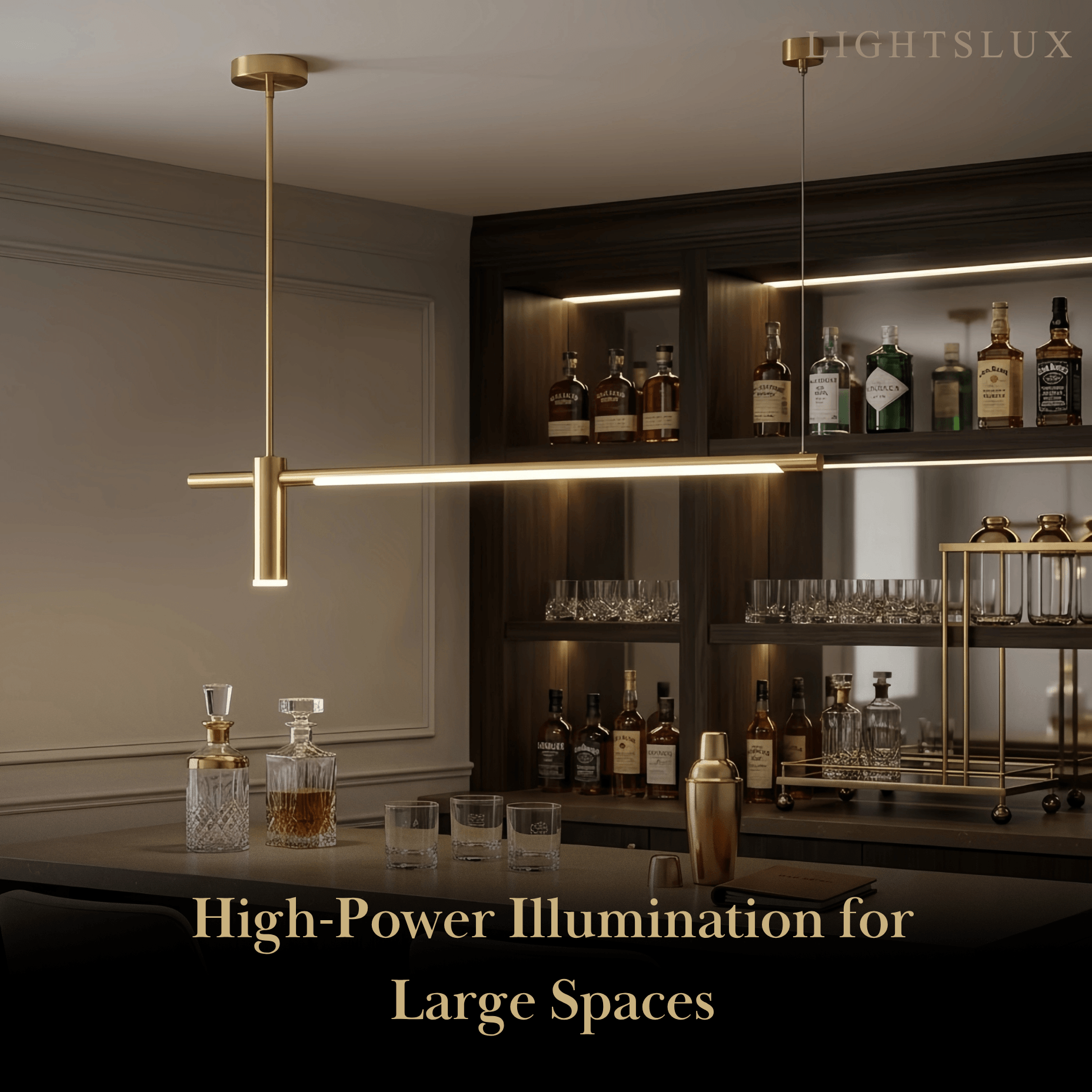 Modern Minimalist Pendant Light — Brass Gold
