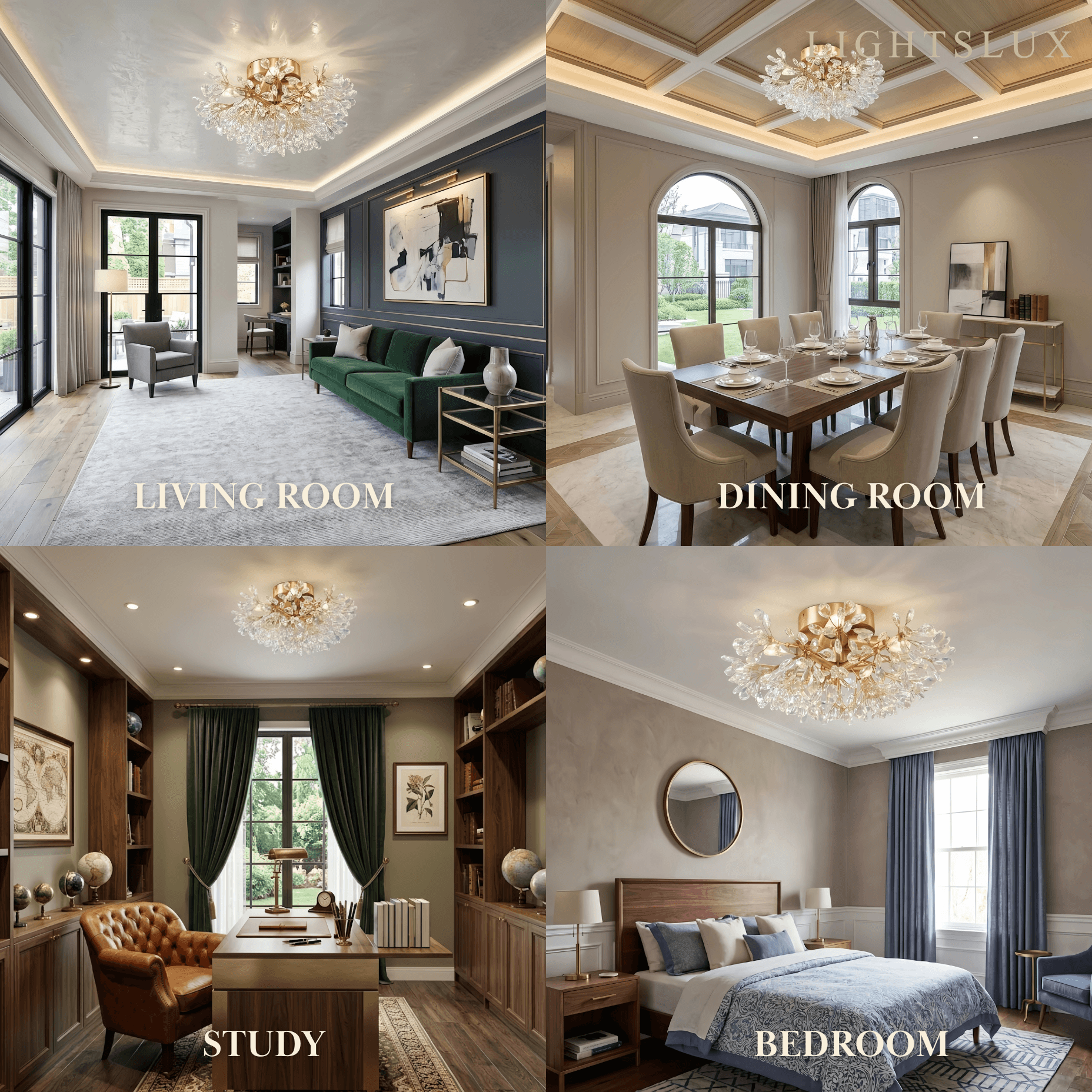Excelis Elegant Semi-Flush Ceiling Light
