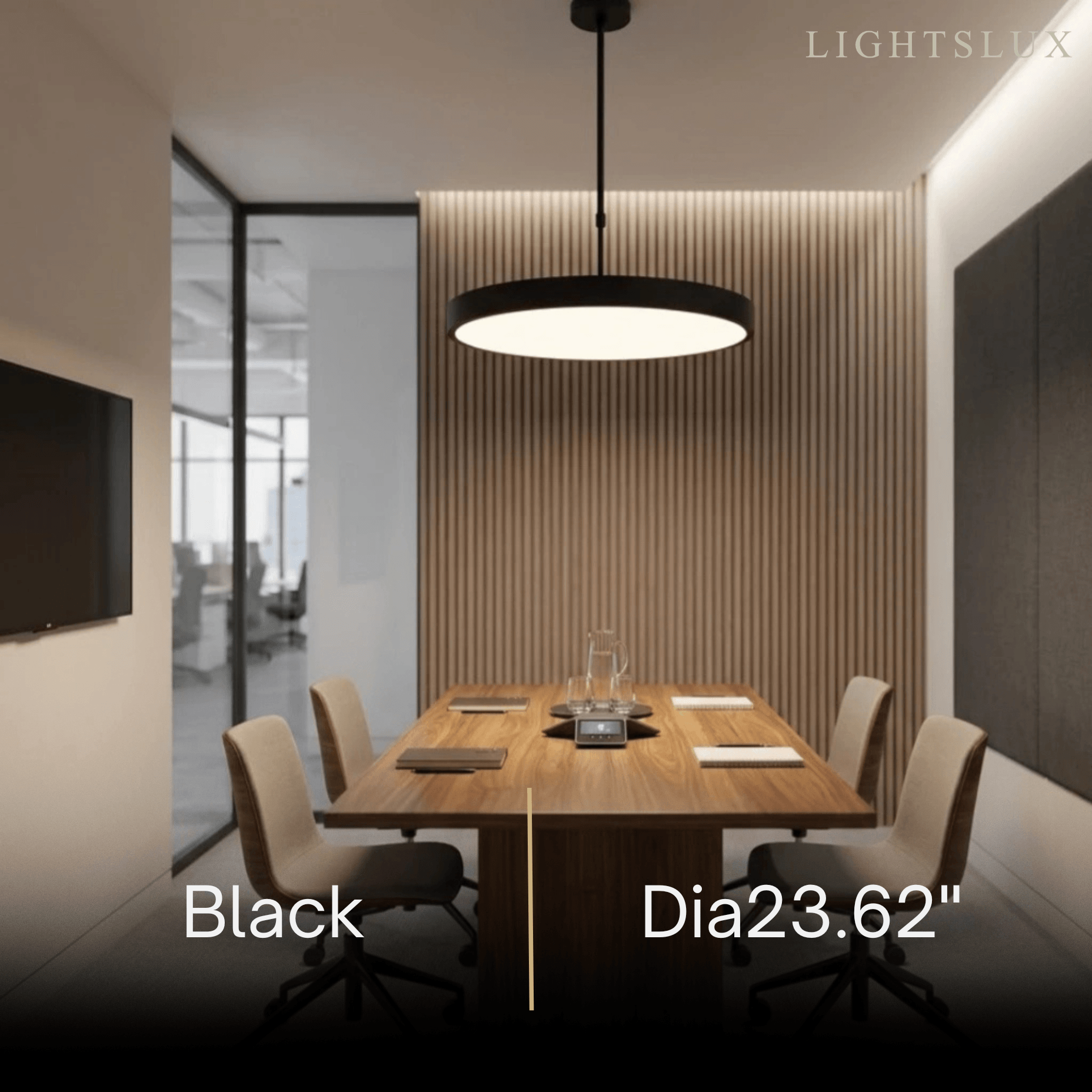 Modern Round Pendant Light -- Iron Acrylic Black or White
