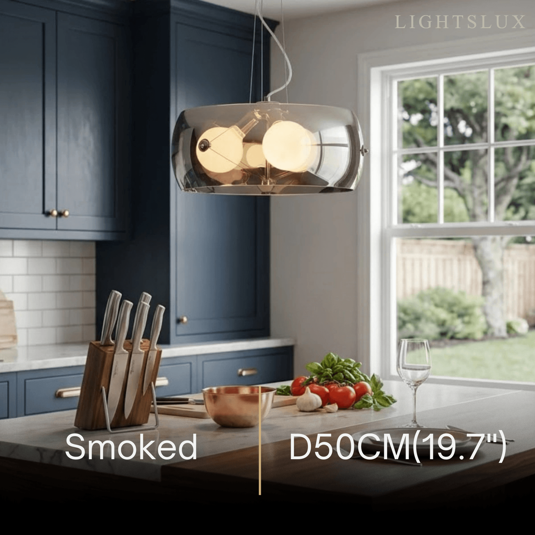 Industrial Cylinder Glass Pendant Light -- Clear or Smoked