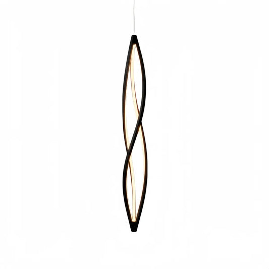 Arcato Art Deco Helix Pendant Light – Black/White Aluminum for Dining Room / Staircase