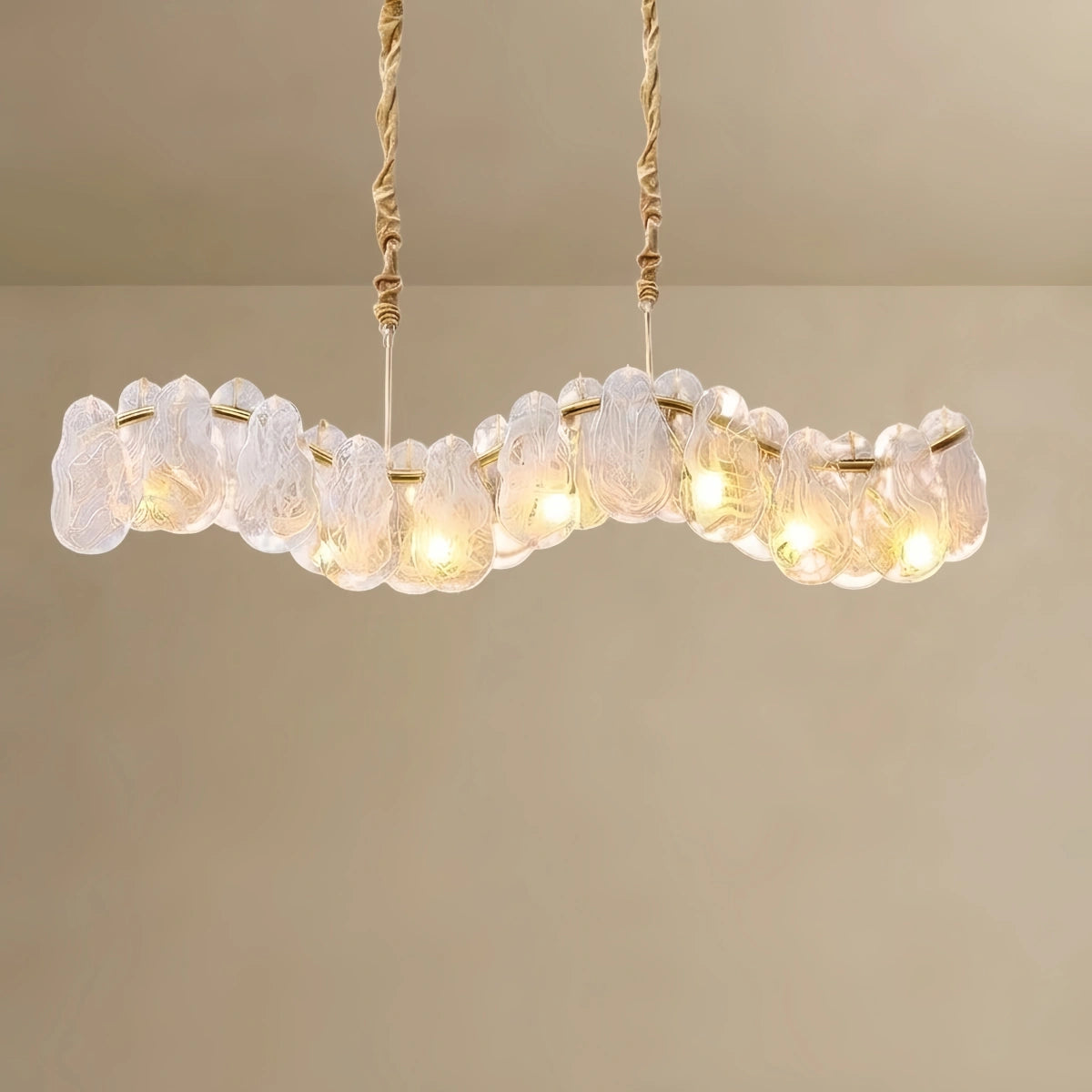 Linear Chandelier – Gold Frame for Dining Room
