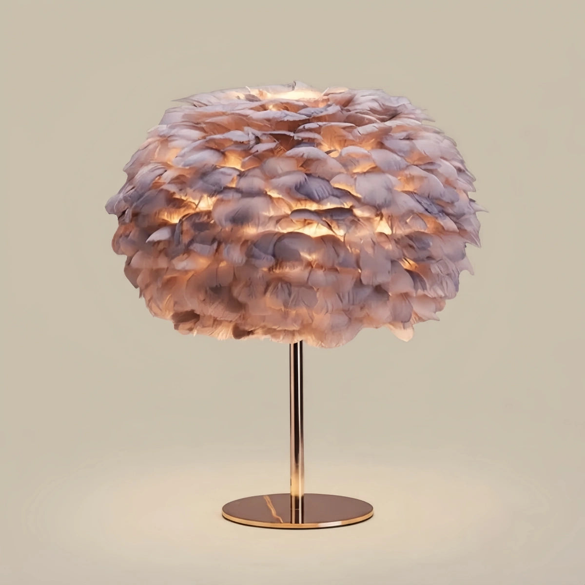 Velora_Elegant_Globe_Feather_Table_Lamp_Gold_with_White_Pink_Grey