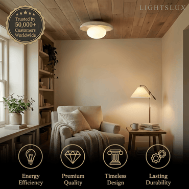 Strata Minimalist Travertine Ceiling Light