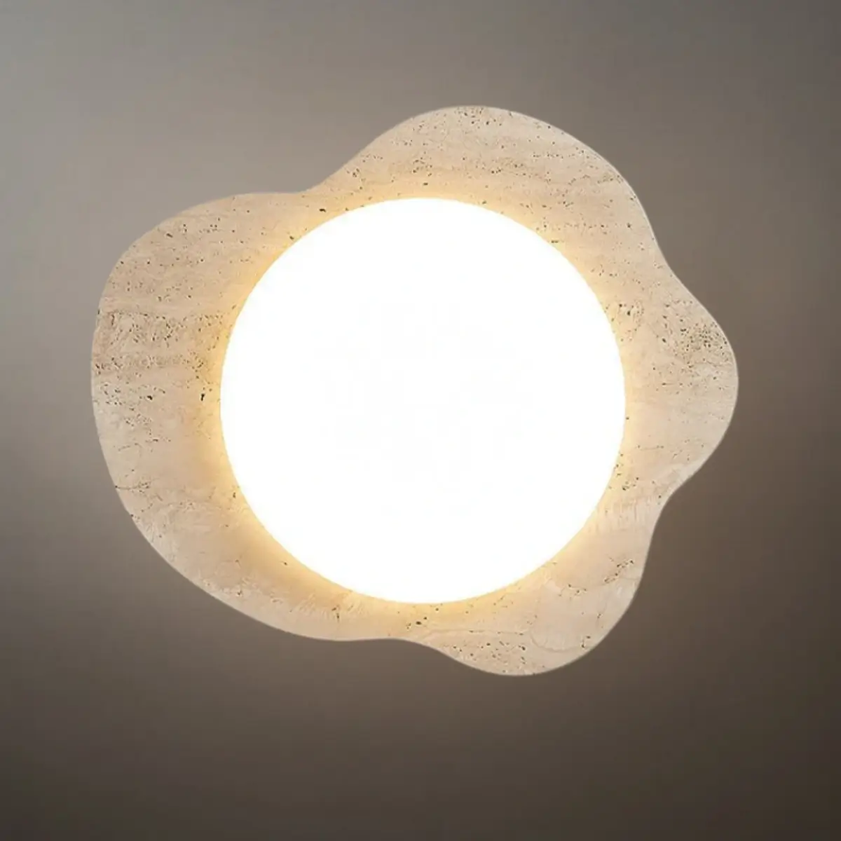 Strata Minimalist Travertine Ceiling Light
