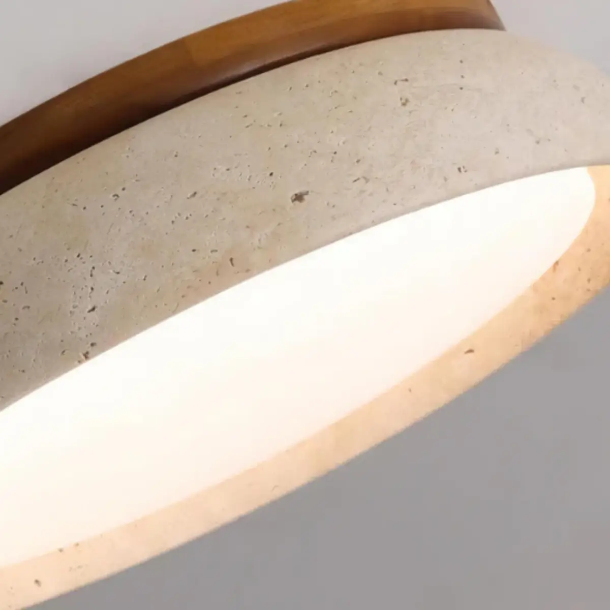 Strata Minimalist Travertine Ceiling Light