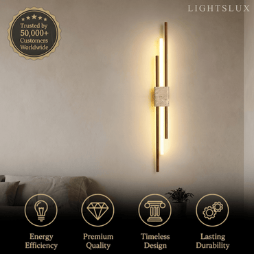 Strata Minimalist Travertine Wall Light