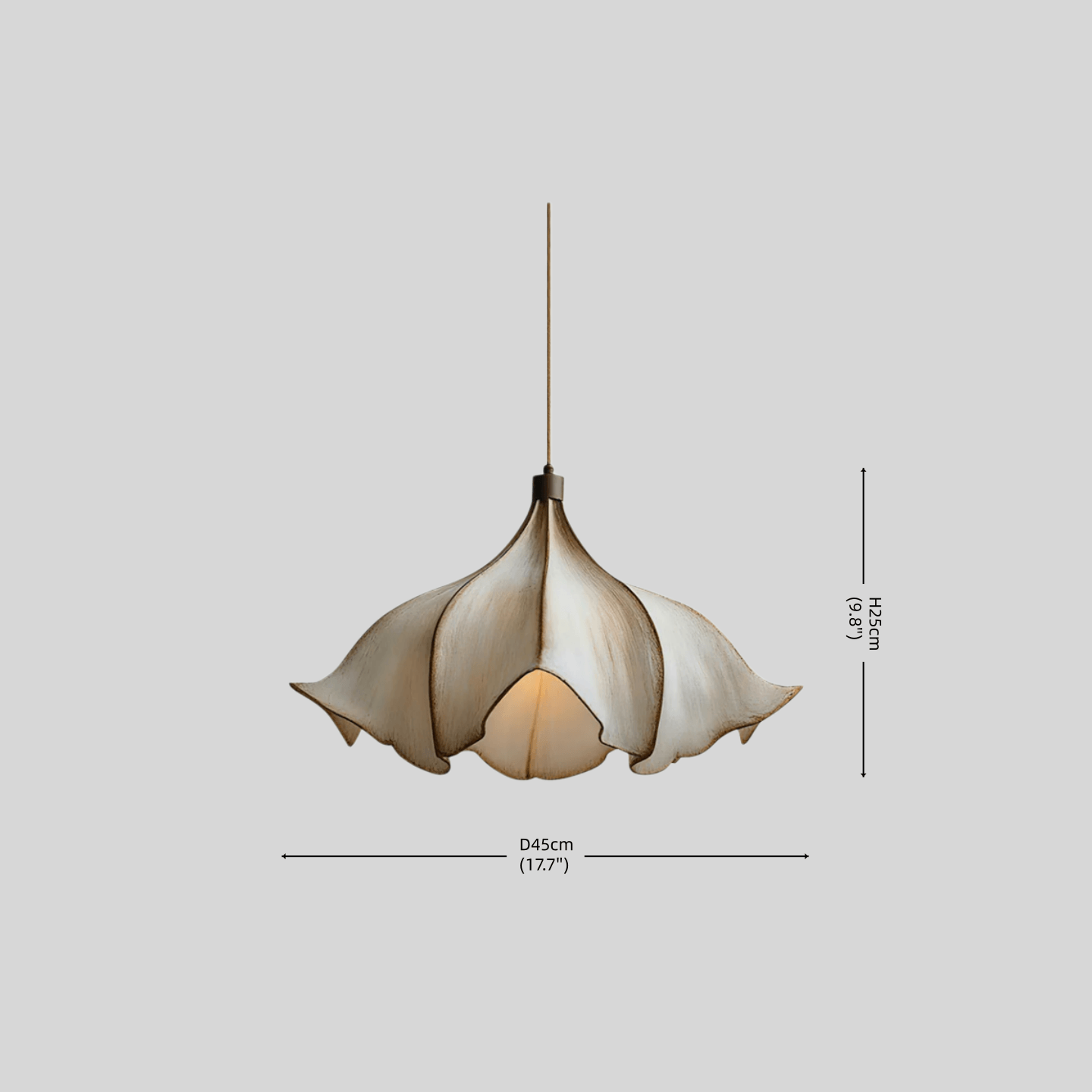 Zenno Wabi-Sabi Hängelampe - Metall Braun Beige für Esszimmer