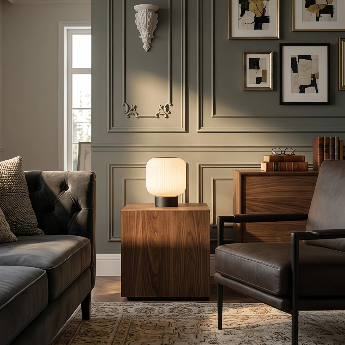 Crema Light Table Lamp -- Metal & Frosted Glass with Touch & Human Induction for Bedroom Living Room