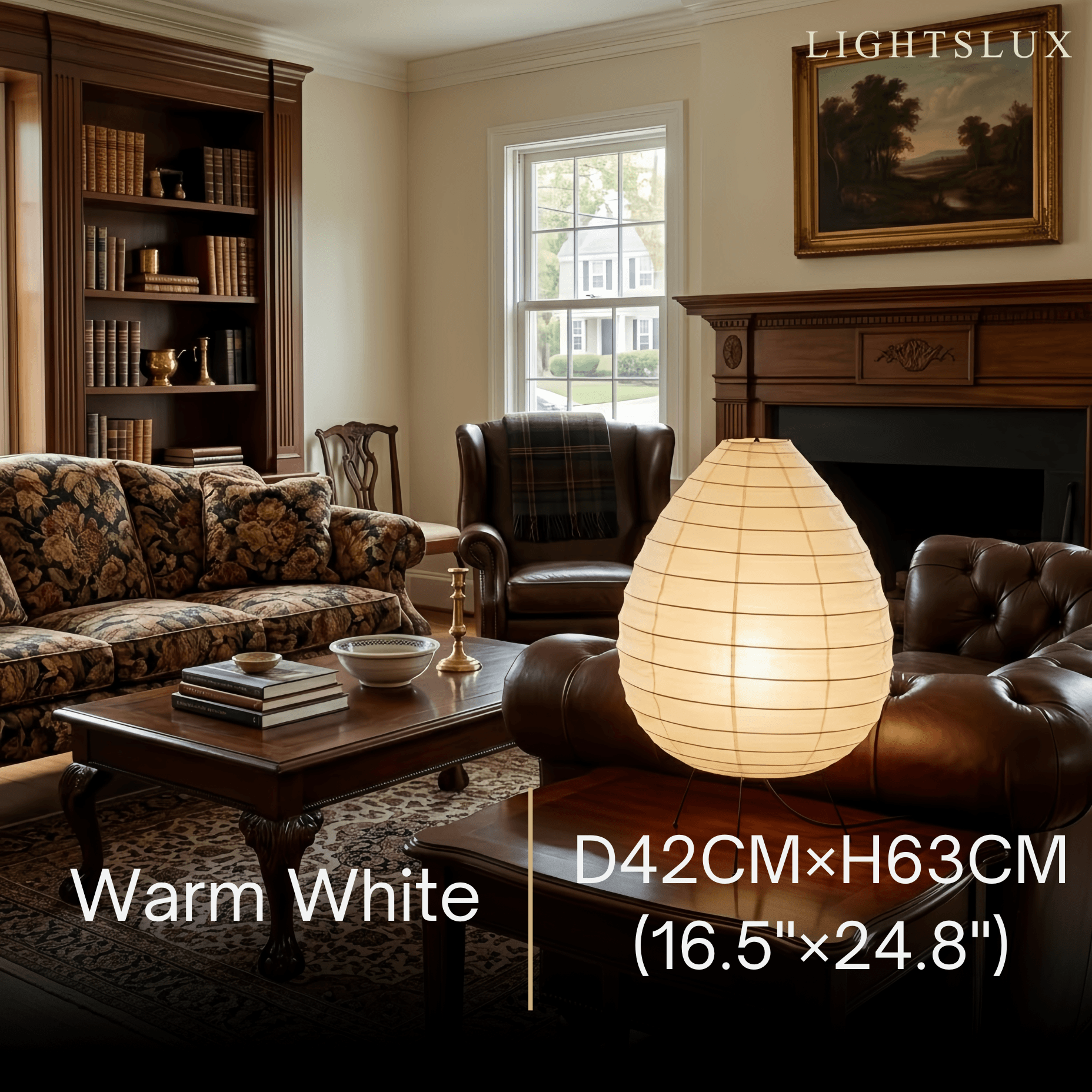 Minimalist Teardrop Table Lamp -- Iron & Rice Paper for Living Room