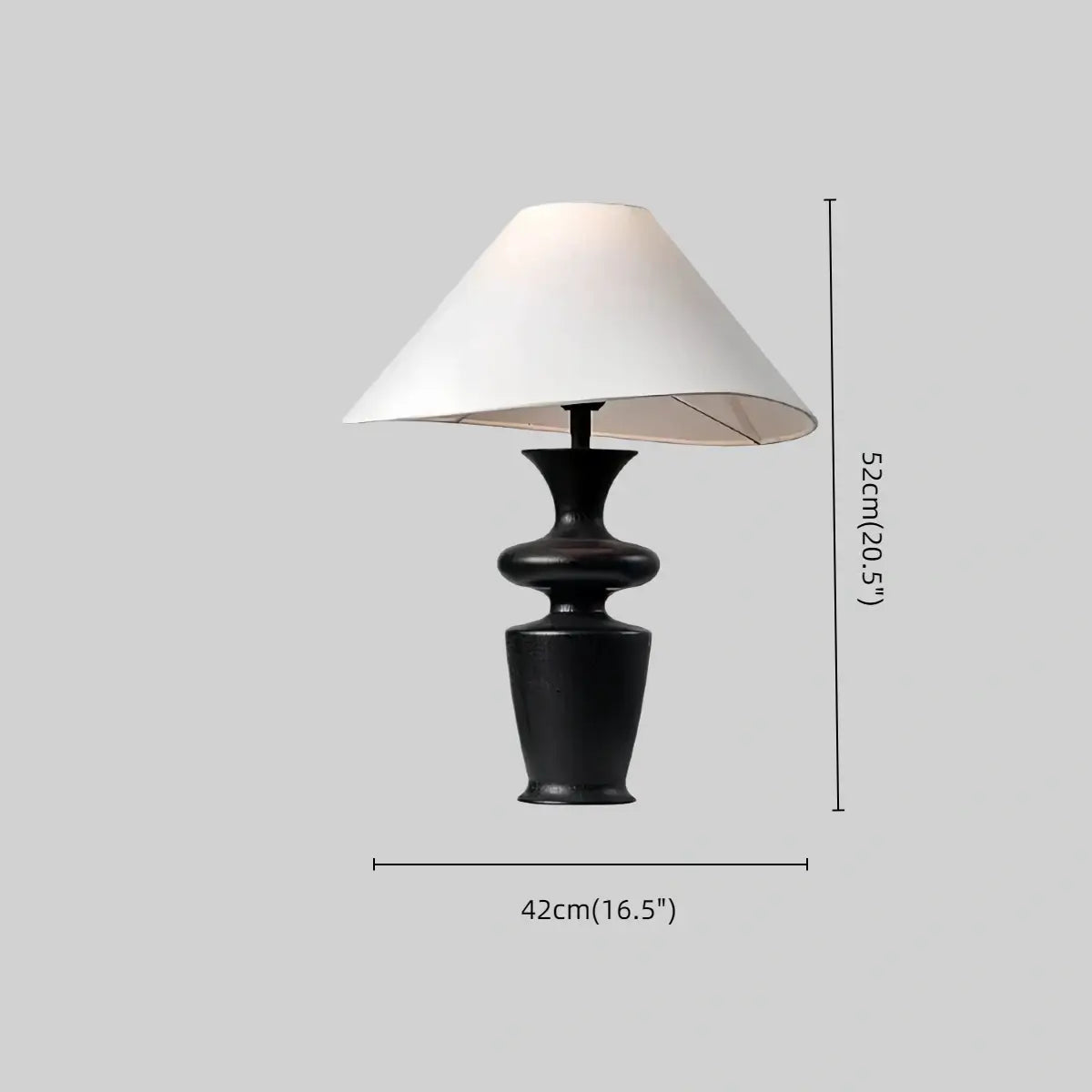 Sandora Classical Fabric Shade Table Lamp -- Natural Wood & Black/White for Bedroom Size