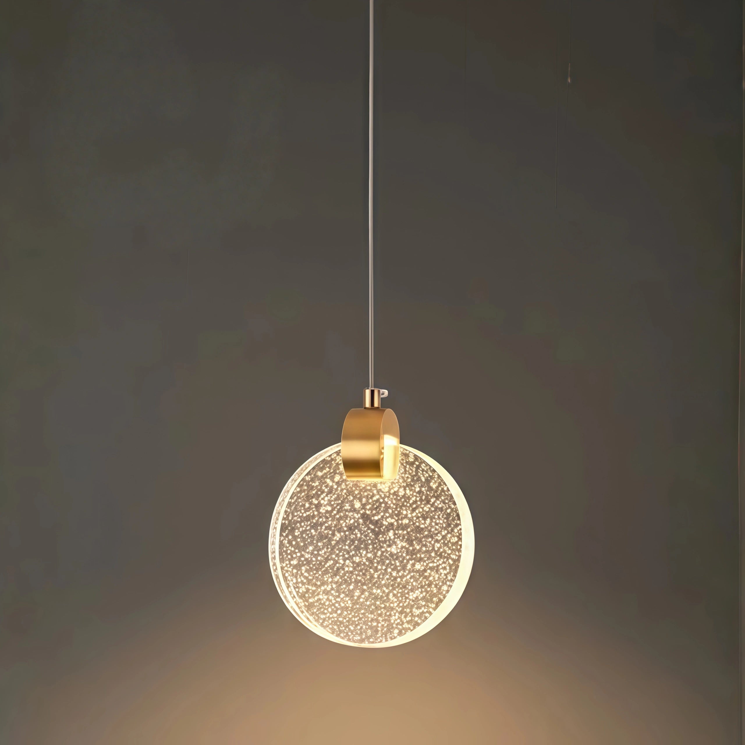 Excelis Art Deco Runde Pendelleuchte Goldmetall/Kristall für Esszimmer