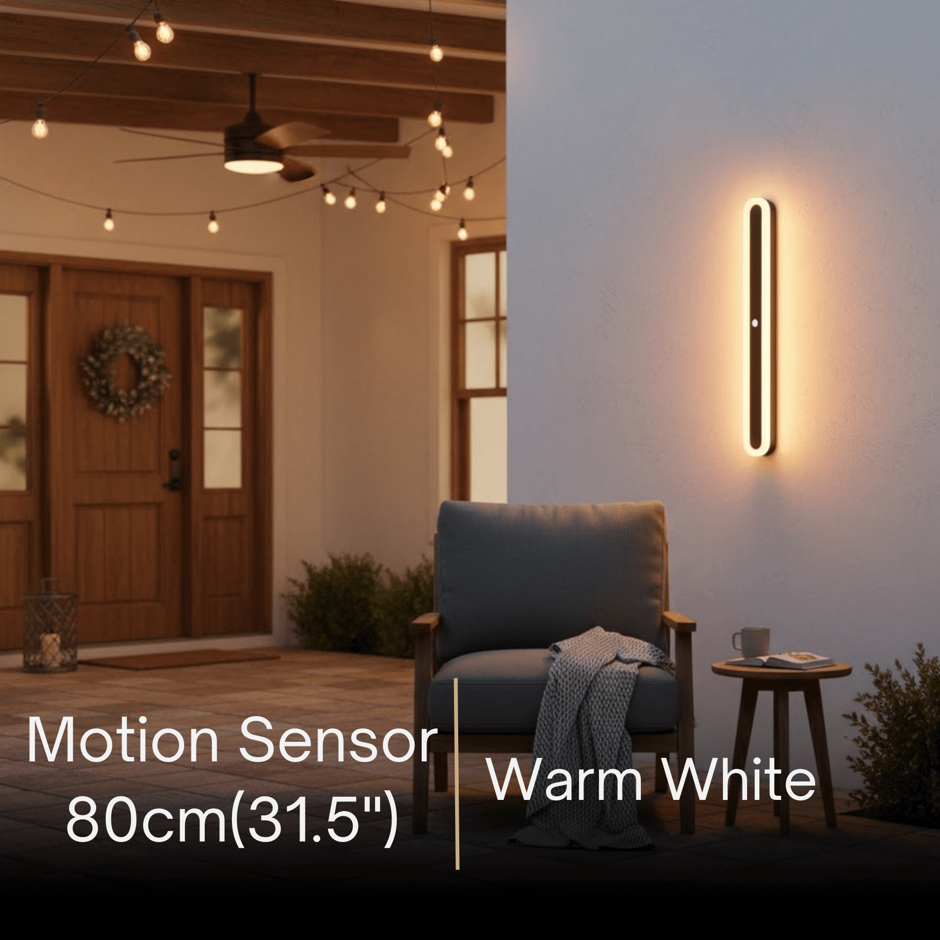 Arcato Modern Linear Outdoor Wall Lamp – Sensor Light for Indoor/Outdoor