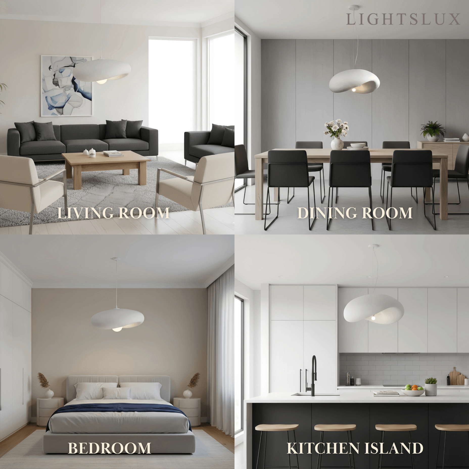 Sandora Modern White Dome Pendant Light