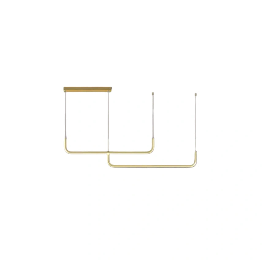 Arcato Minimalistische lineare Pendelleuchte – Schwarz/Gold Metall/Acryl für Esszimmer