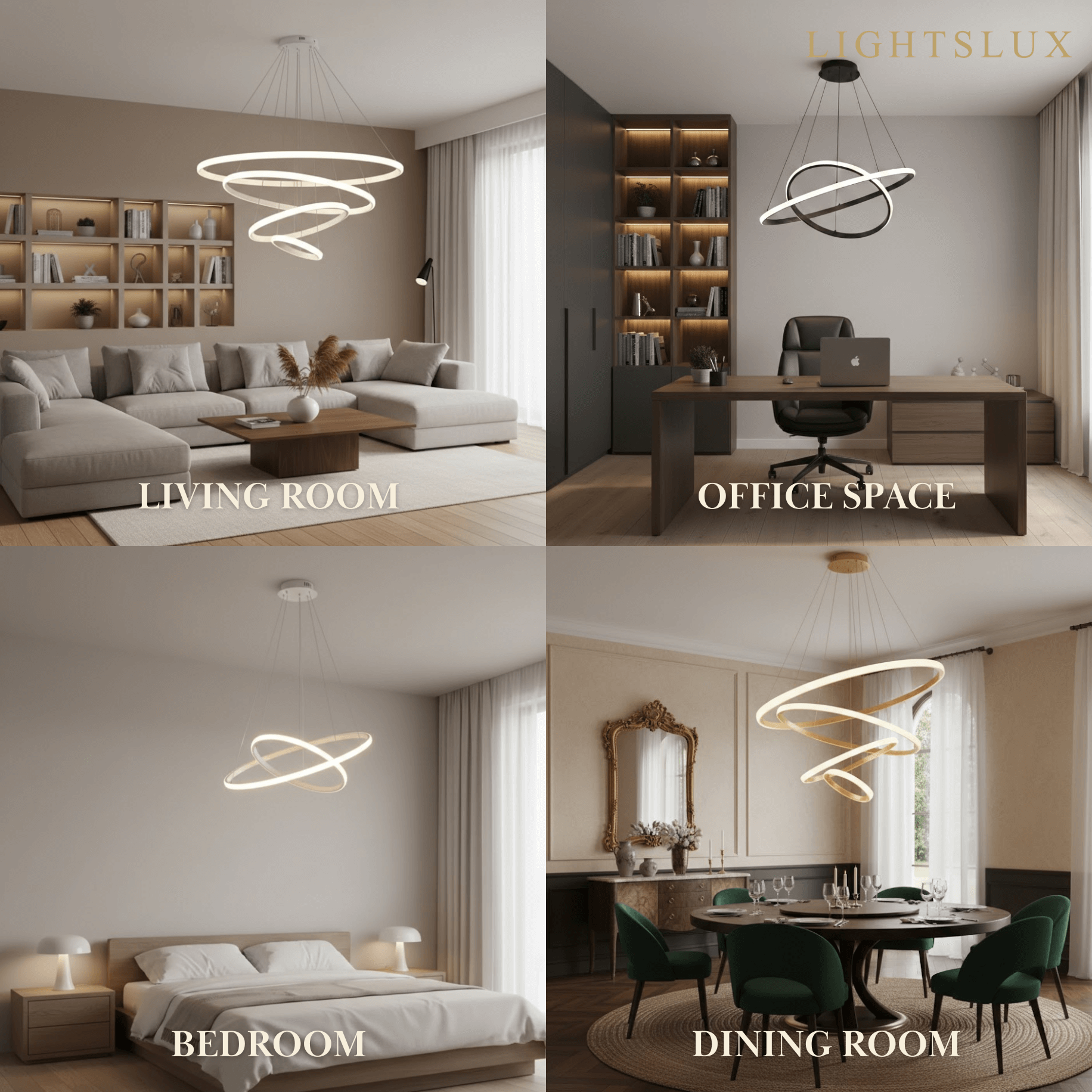 Velora Modern Metal Ring Pendant Light – Fixture for Living