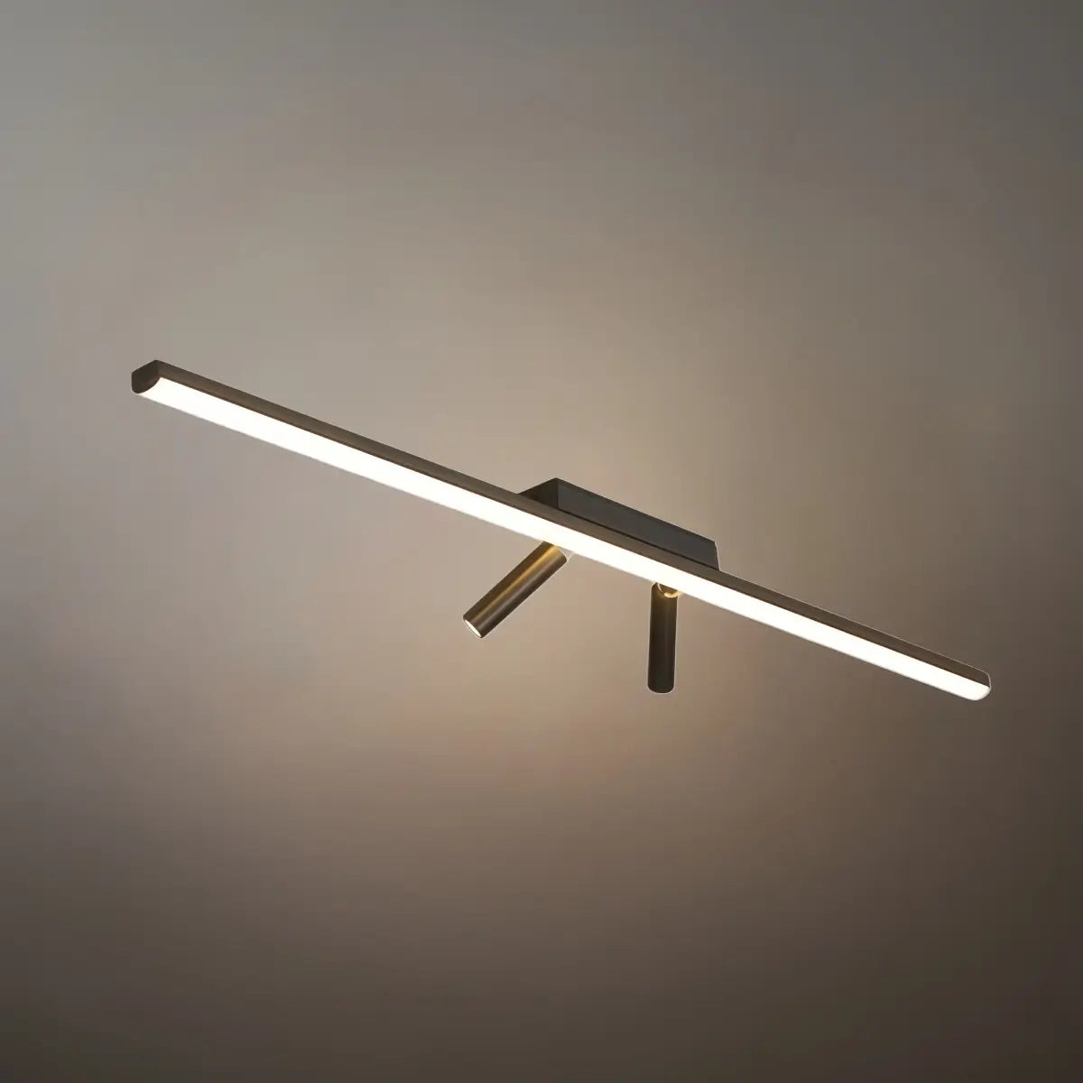 Arcato Minimalistische lineare Deckenleuchte – Schwarze Metallleuchte für Wohn-/Schlafzimmer