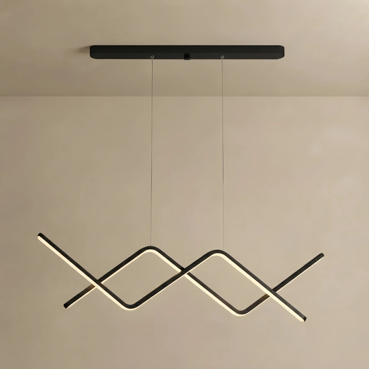 Arcato Minimalist Metal Pendant Light - Black/Gold Double Curve