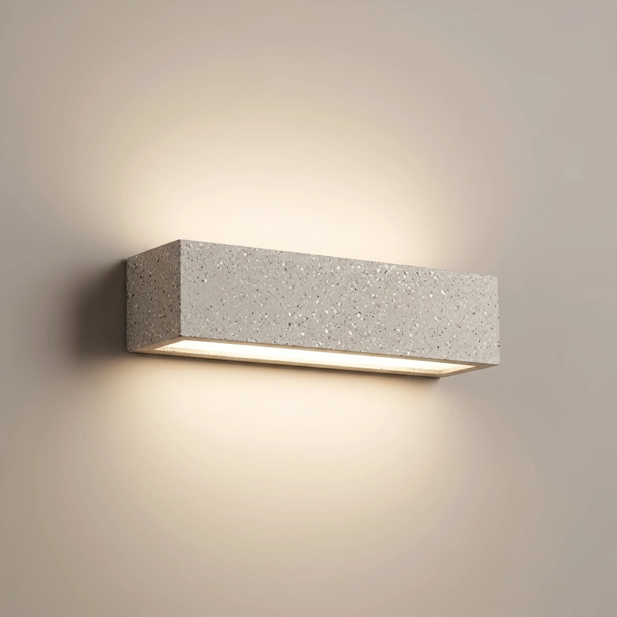 Arcato Modern LED Wall Light - Gray/White Cement Rectangular for Bedroom/Outdoor