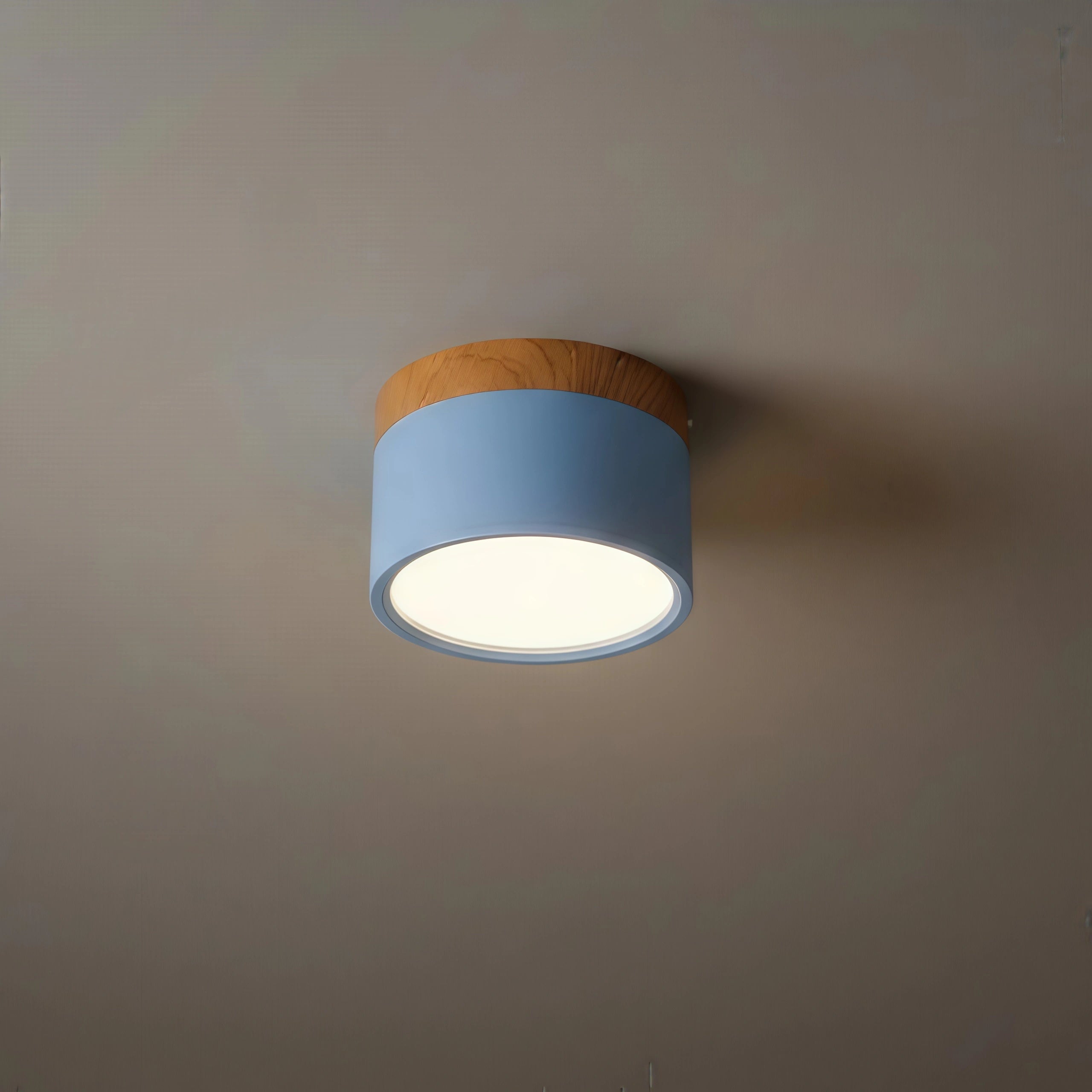 Morandia Nordic LED-Deckenleuchte Zylinder – Metall/Holz für Flur