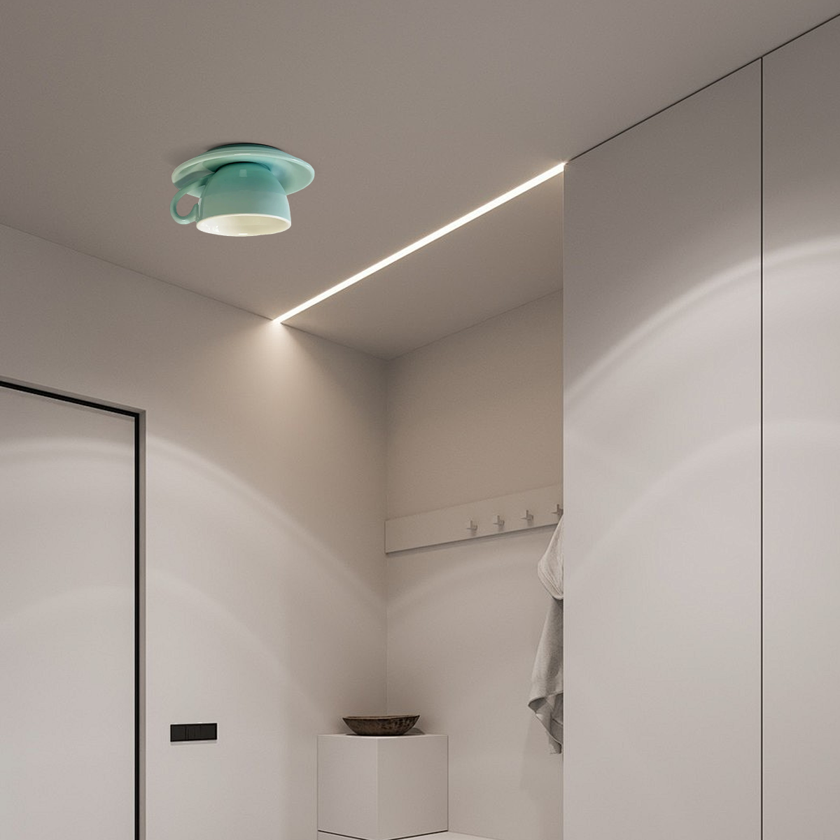 Vivara Art Deco Keramik-Deckenleuchte – 7 Farboptionen, Tassendesign fürs Schlafzimmer