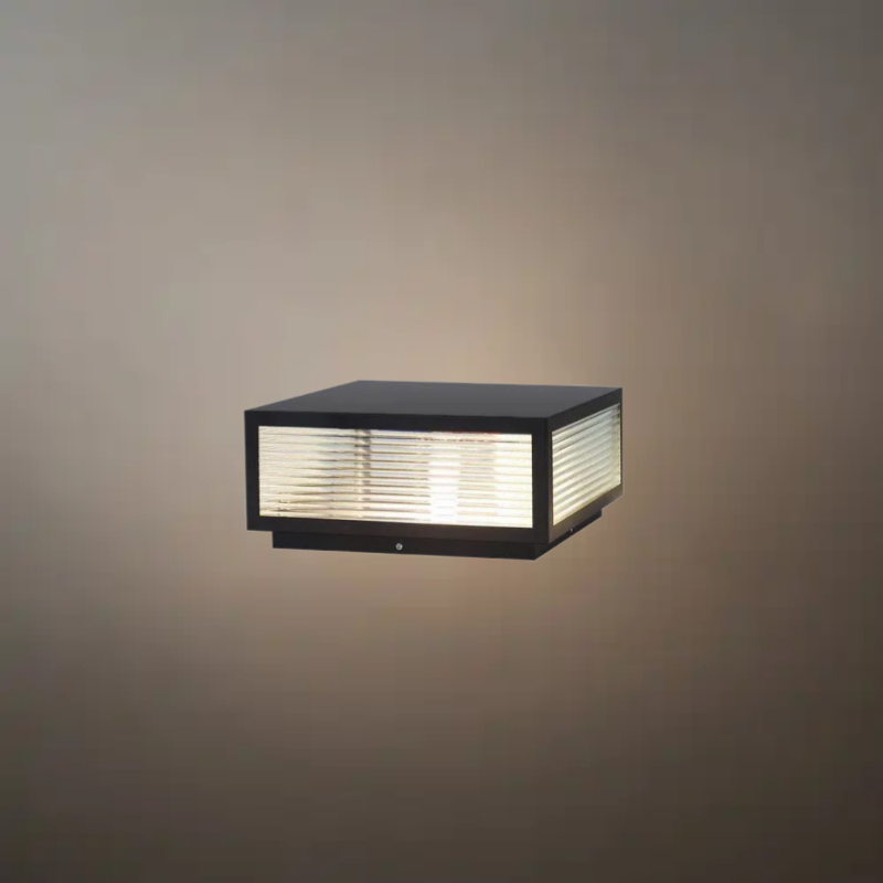 Moderne schwarze Solar-Säulenleuchte Irondale – Außenbeleuchtung für Eingangsbereich/Weg