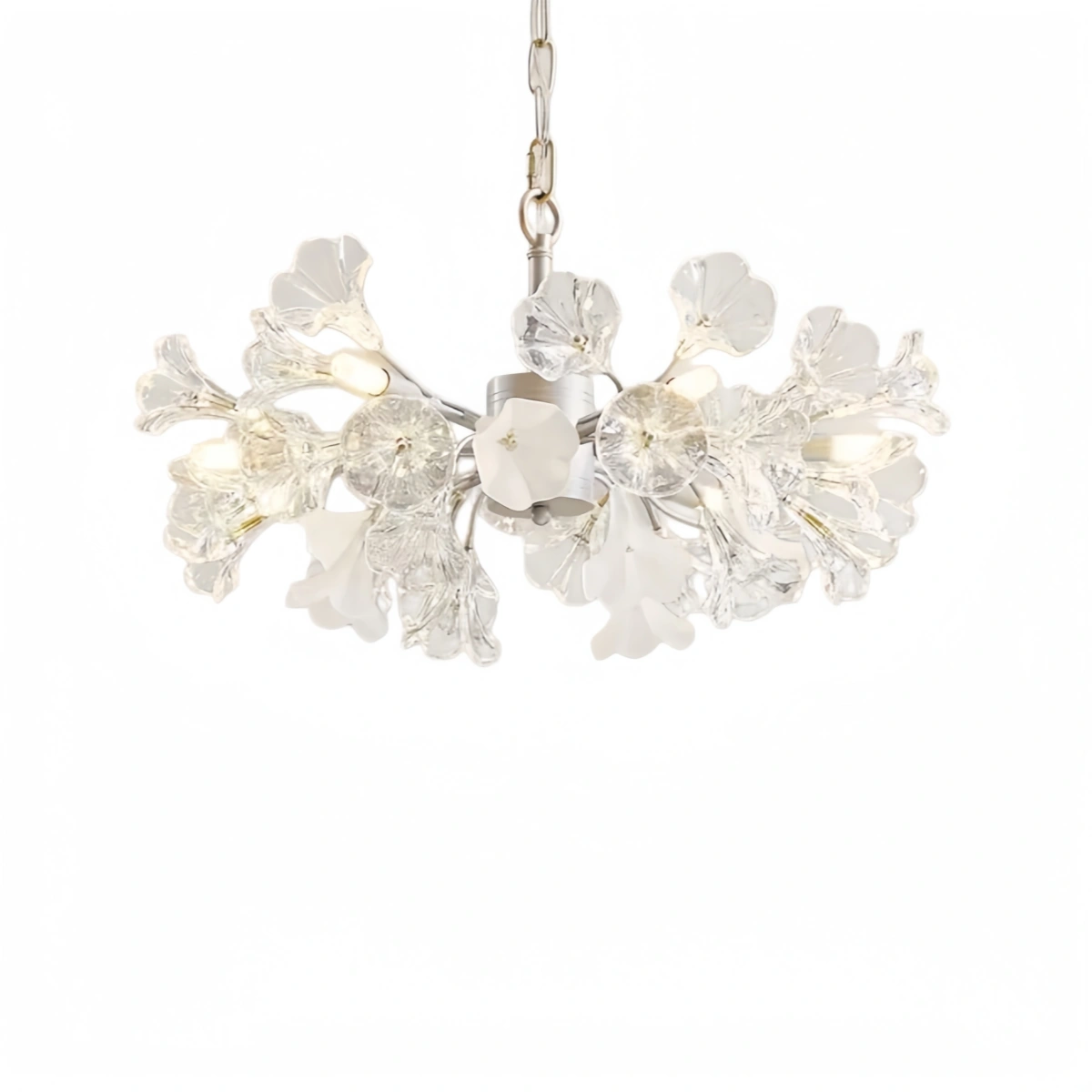 Velora Moderner Ast-Kronleuchter – Silber Kupfer Glas Blume für Wohnzimmer / Schlafzimmer