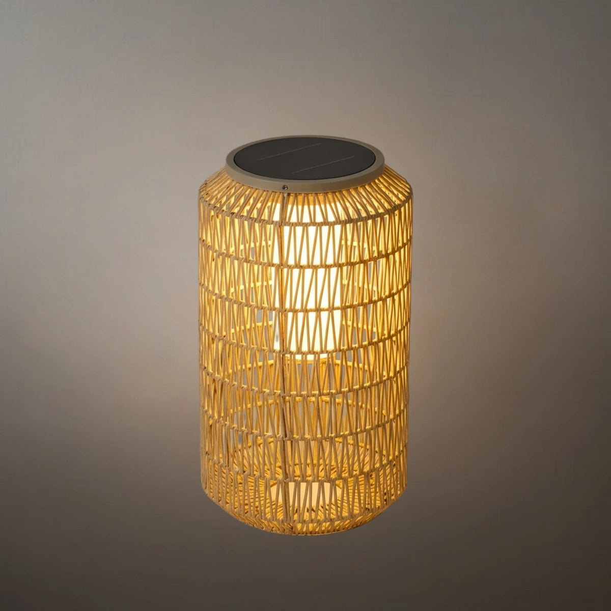 Zenno Landhaus-Außenleuchte - Laterne aus Holz und Metall/Rattan