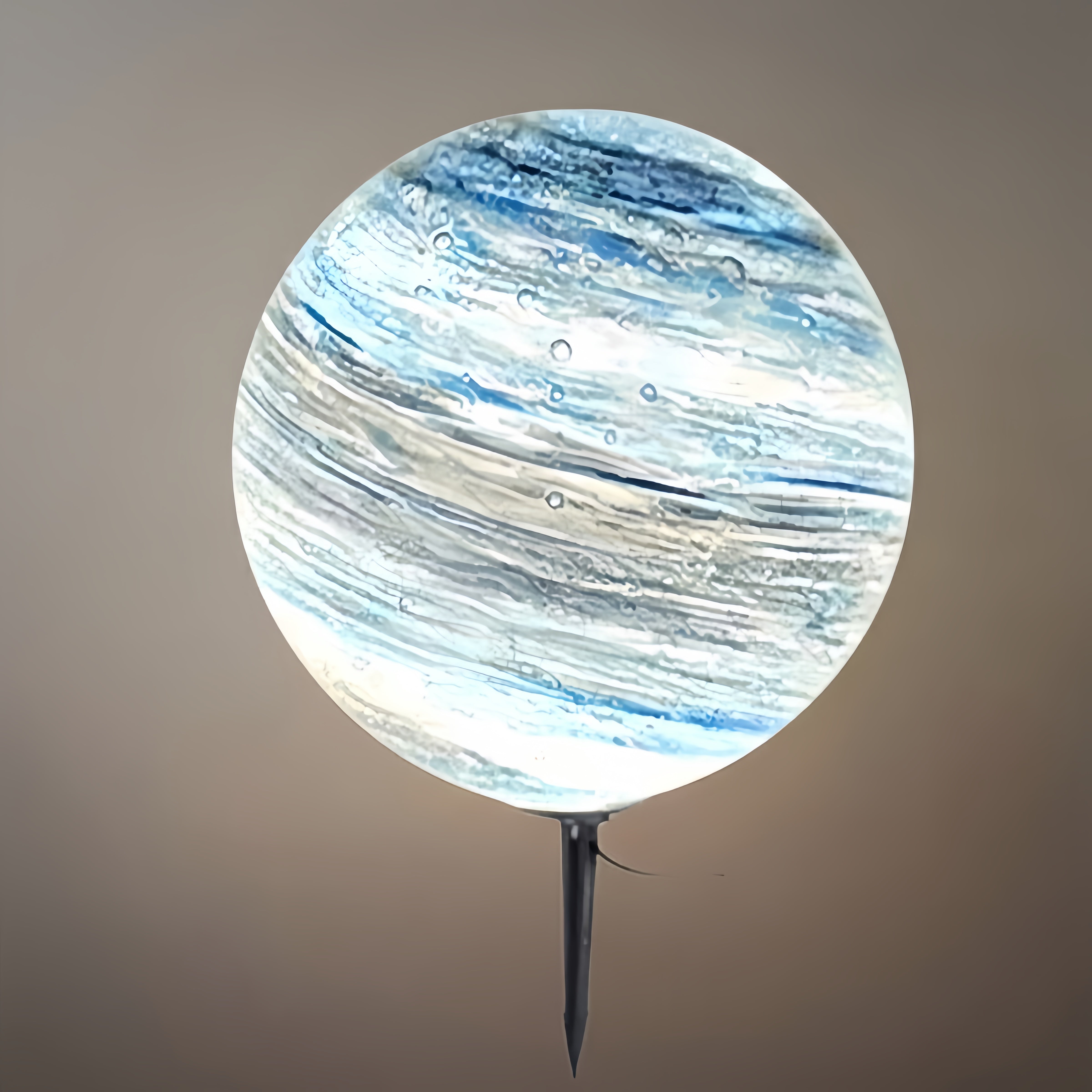 Lunara Nordische Planeten-Solar-Gartenleuchte Metall in Blau & Gelb für den Garten