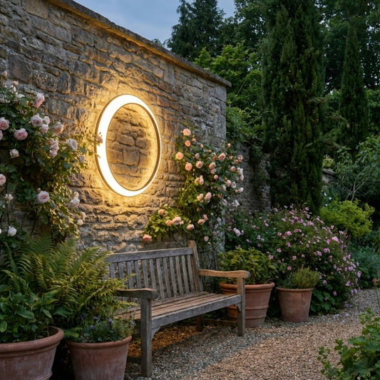 Lunara Art Deco LED-Außenwandleuchte mit Fernbedienung für Außenbereiche