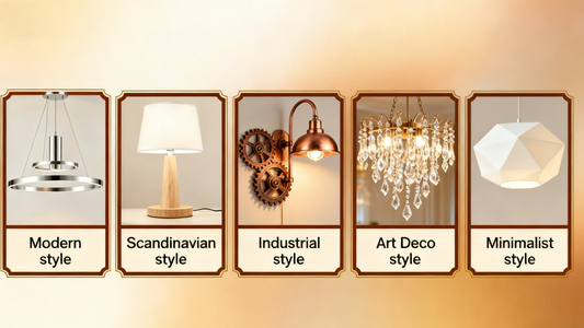 Various favorite lighting styles including modern, Scandinavian, industrial, Art Deco, and minimalist styles.
