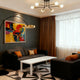 A stylish living room featuring modern LightsLux lighting fixtures that enhance the decor and ambiance.