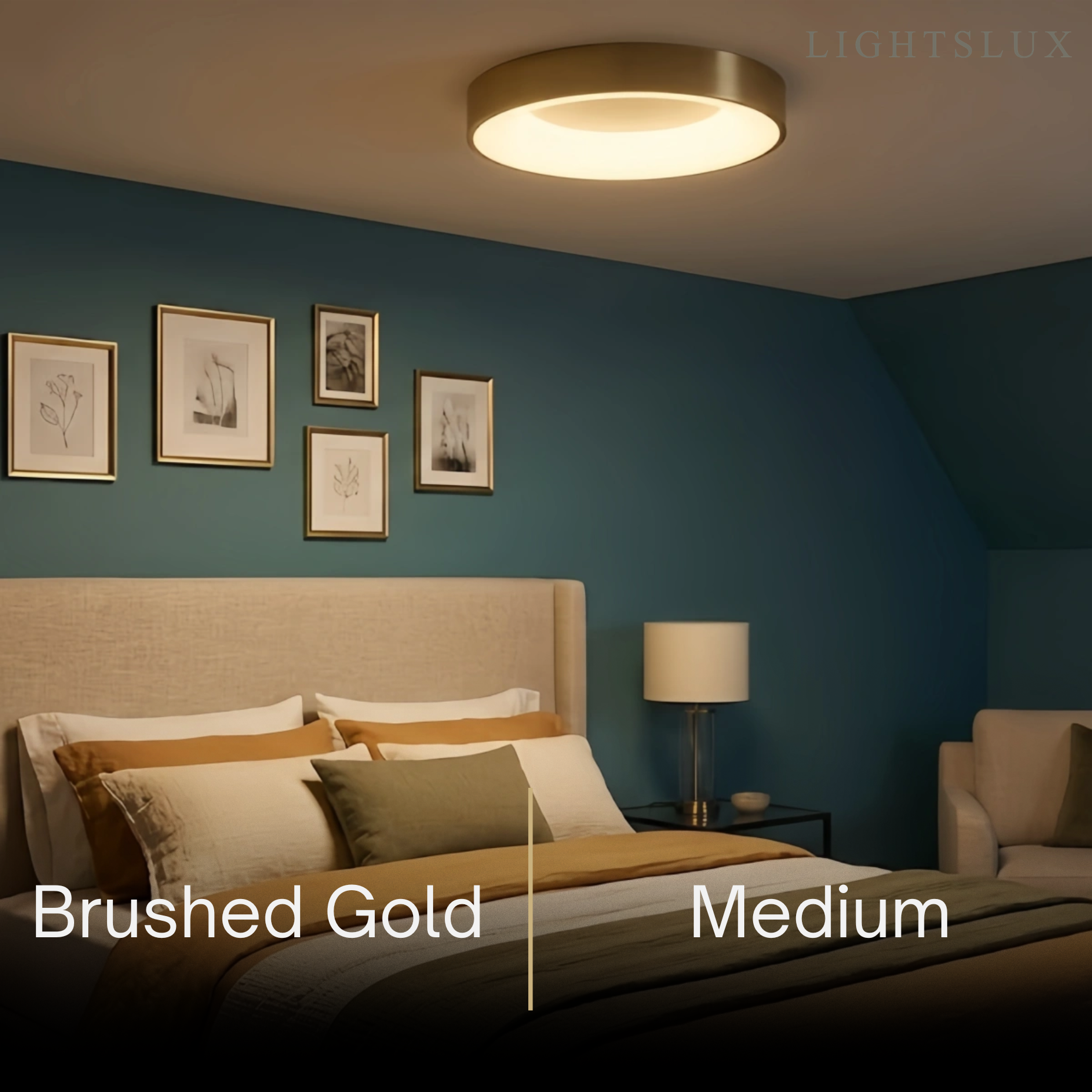 Arcato Moderne Deckenleuchte – Gold/Schwarz LED für Wohnzimmer