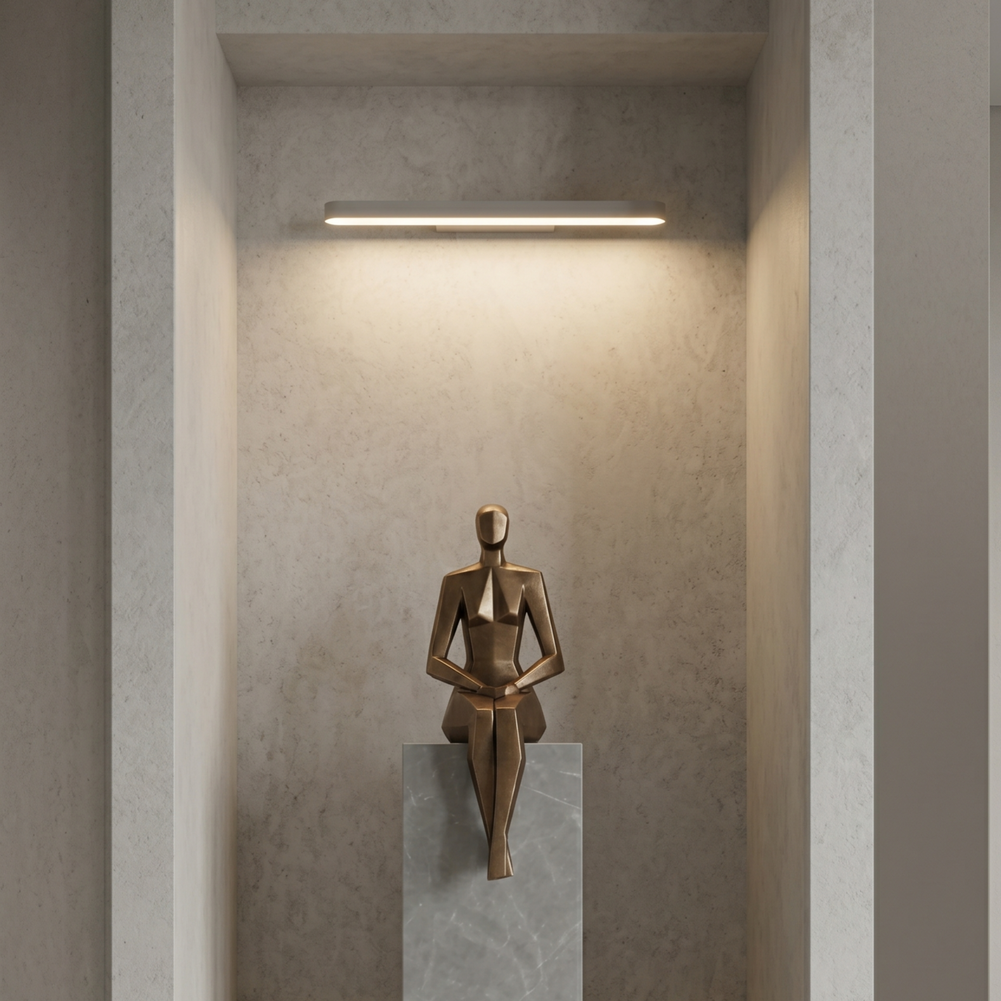 Minimalistische Wandleuchte aus gebürstetem Edelstahl – Kupfer/Chrom/Schwarz für Wohn-/Schlafzimmer