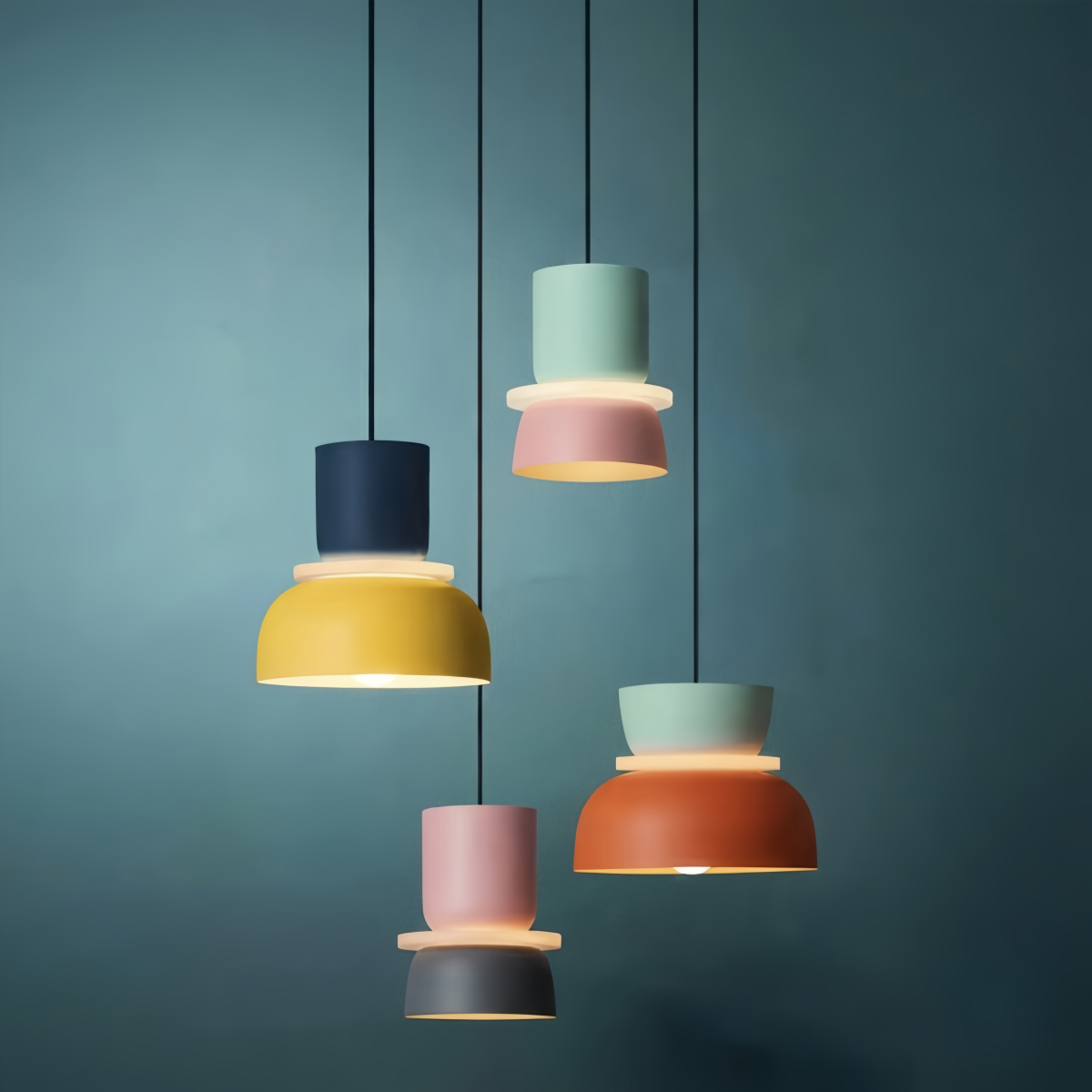 Morandia Art Deco Kontrastfarbene Pendelleuchte - Metalldesign für das Esszimmer