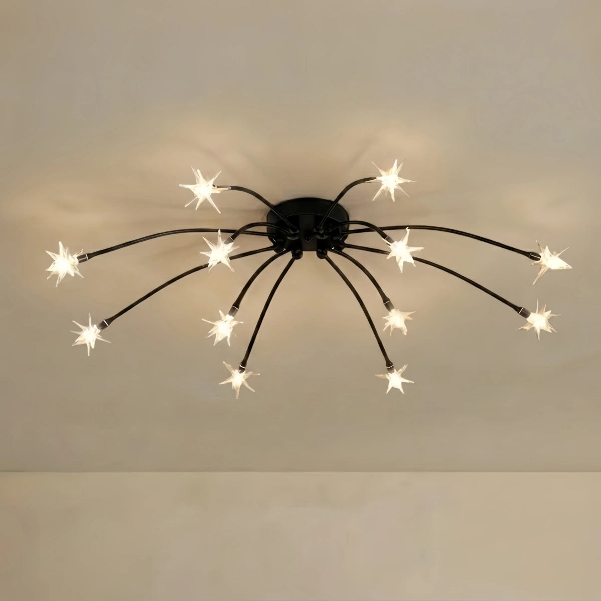 Nebula Art Deco Ceiling Light - Gold/Black/Chrome Metal Fixture for Bedroom
