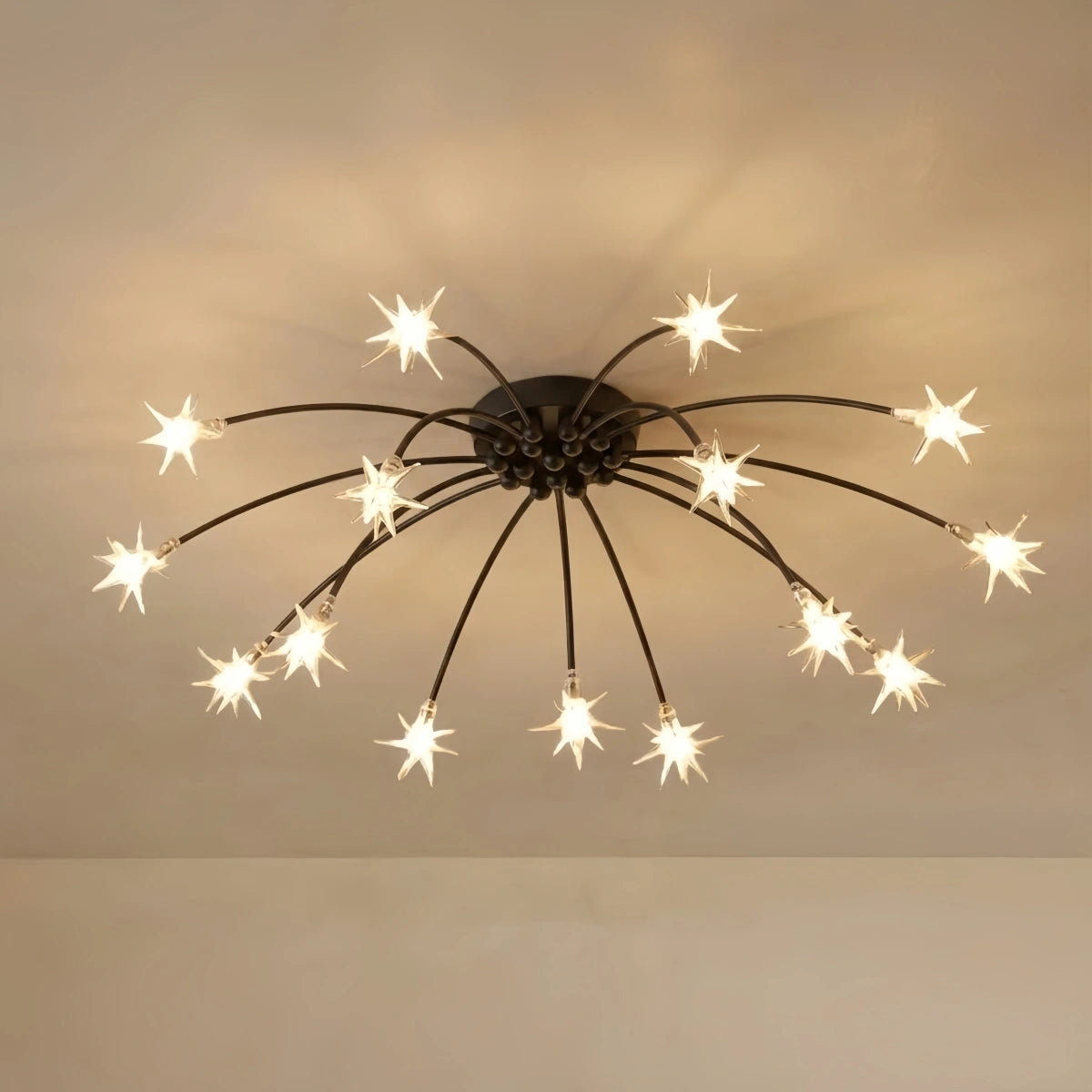 Nebula Art Deco Ceiling Light - Gold/Black/Chrome Metal Fixture for Bedroom