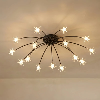 Nebula Art Deco Ceiling Light - Gold/Black/Chrome Metal Fixture for Bedroom