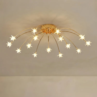 Nebula Art Deco Ceiling Light - Gold/Black/Chrome Metal Fixture