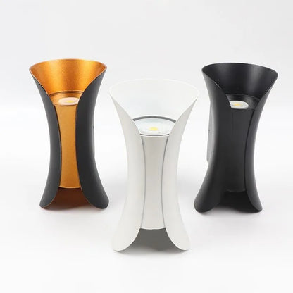 Irondale Moderne Gebogene LED-Außenwandleuchte – Wandmontierte Leuchte für Hof/Terrasse