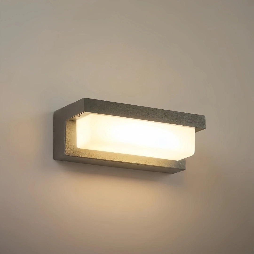 Arcato Moderne Außenwandleuchte – Rechteckiges Design aus schwarzem Metall und Acryl für den Garten 