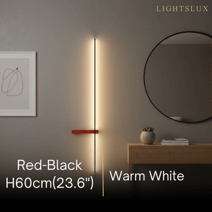 Arcato Minimalist Linear LED Wall Lamp – Black/White/ Red for Living Room
