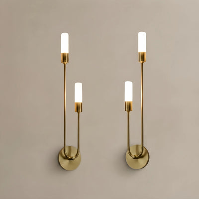 Moderne, U-förmige lineare Wandleuchte von Excelis – Goldfarbenes Metall für Schlafzimmer/Wohnzimmer