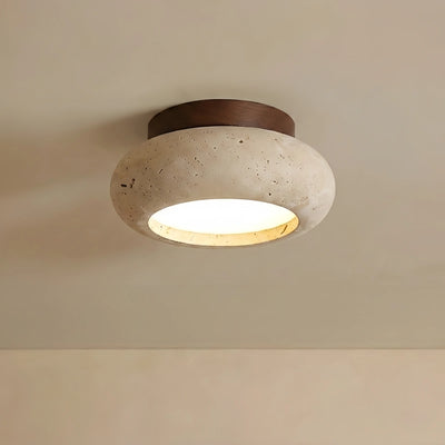 Strata Deckenleuchte im japanischen Stil aus Travertin – Deckenleuchte aus Naturholz für Wohnzimmer, Esszimmer und Schlafzimmer