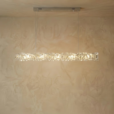 Excelis Luxus Linear Kristallleuchter – Gold/Silber Edelstahl für Esszimmer