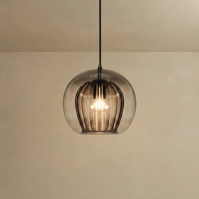 Vetro Nordic Globe Pendelleuchte – Klares oder bernsteinfarbenes Glas fürs Schlafzimmer