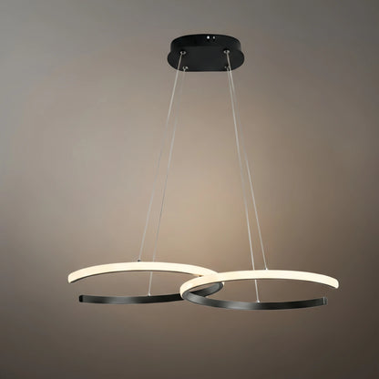 Moderne dimmbare Pendelleuchte Excelis – Metall- und Silikagelring für Esszimmer