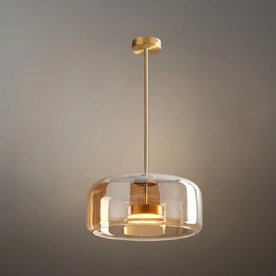 Vetro Moderne mundgeblasene Pendelleuchte – Rauchglas- und Metallakzent für Kücheninsel