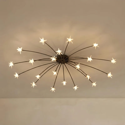 Nebula Art Deco Ceiling Light - Gold/Black/Chrome Metal Fixture for Bedroom